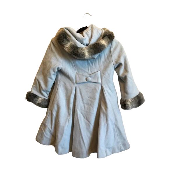 Trilogi Collection 6X Girls faux fur trench coat classic elegant - Picture 1 of 10